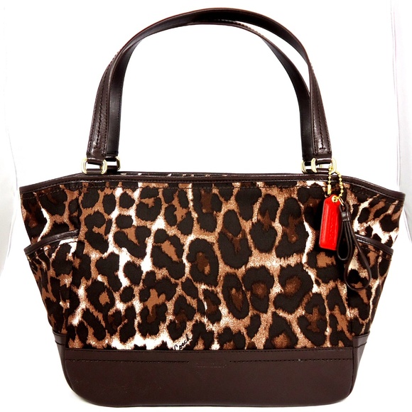 Coach Handbags - NWT Coach Carrie Tote Ocelot Brown Animal Handbag
